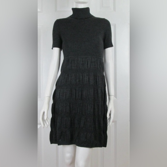 Calvin Klein Gray Turtleneck Short Sleeve Midi Dress in size medium - Picture 1 of 13